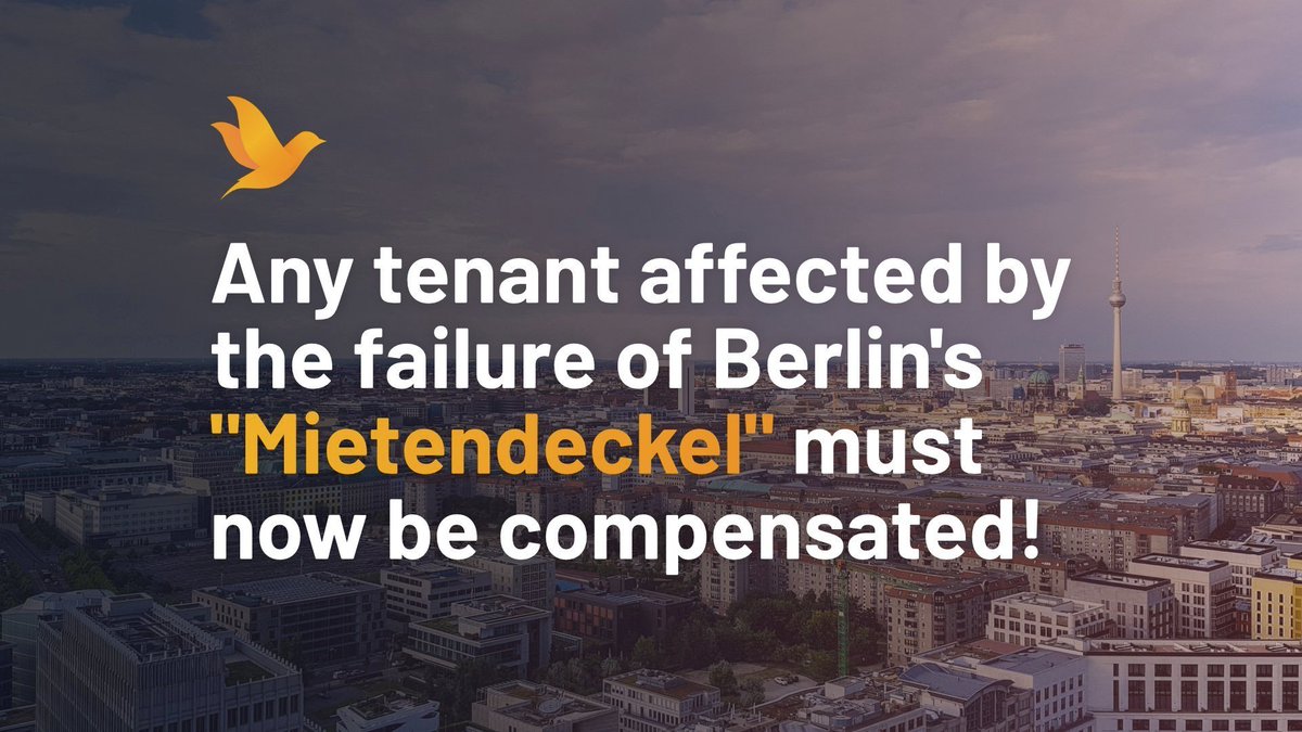 The Federal Constitutional Court has overturned the #Mietendeckel (rent cap).

Tenants who trusted politicians by taking advantage of this legislation, who now face back-payments to their landlords, must be aided by the Berlin state government.