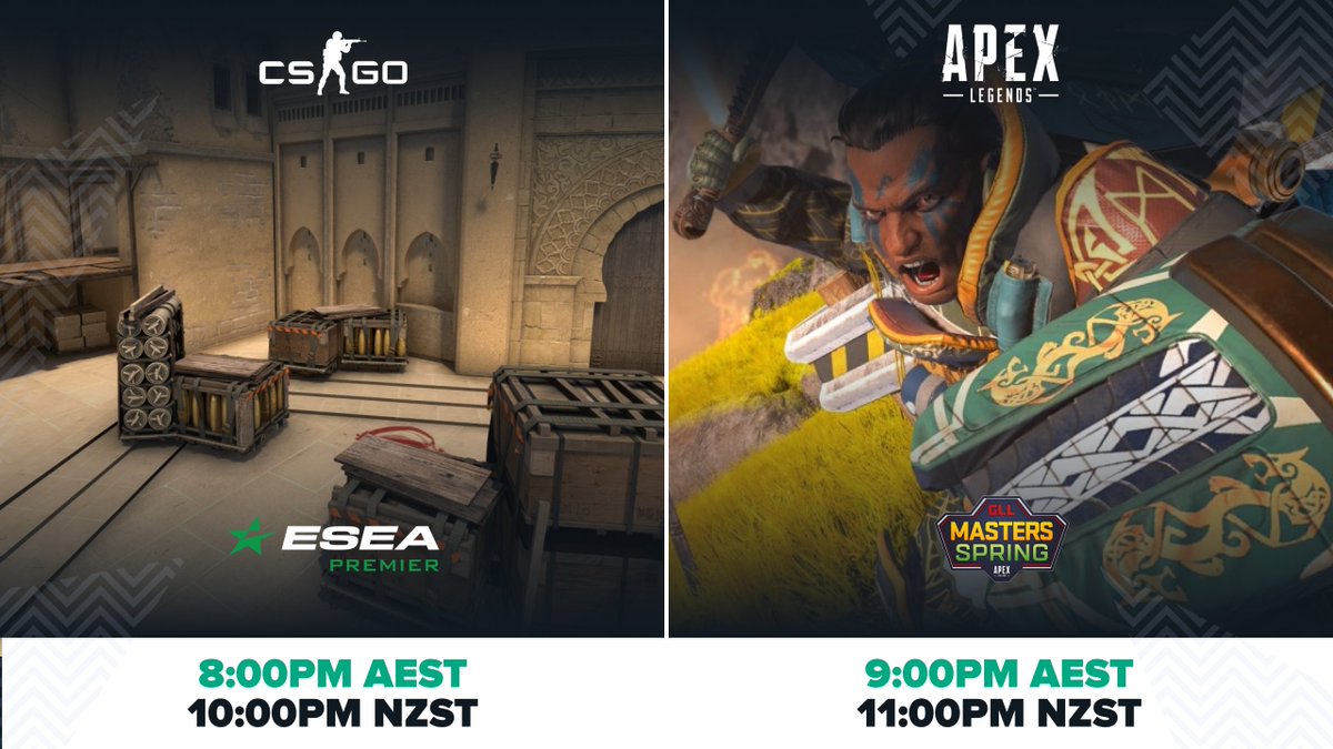 DireWolves's tweet image. The matches come marching two by two tonight!

@ESEA vs @VertexESC @ 8PM AEST
twitch.tv/conkyyy
twitch.tv/Komodo 

@GLL #MastersSpring @ 9PM AEST
twitch.tv/wxltzy

Live updates: @DireWolvesLIVE 

#Wolfpack🐺|| #DWWIN💚
