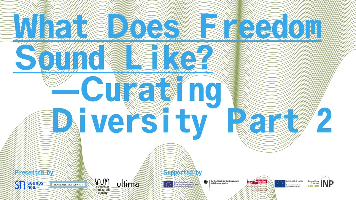 Join us May 6-7, 2021 for Part 2 of the #Curating #Diversity symposium!
Together we will embark on a collective reflection process that gives space to the sounds of freedom -- beyond Eurocentric power structures and thought patterns.
More info and register ww.sounds-now.eu