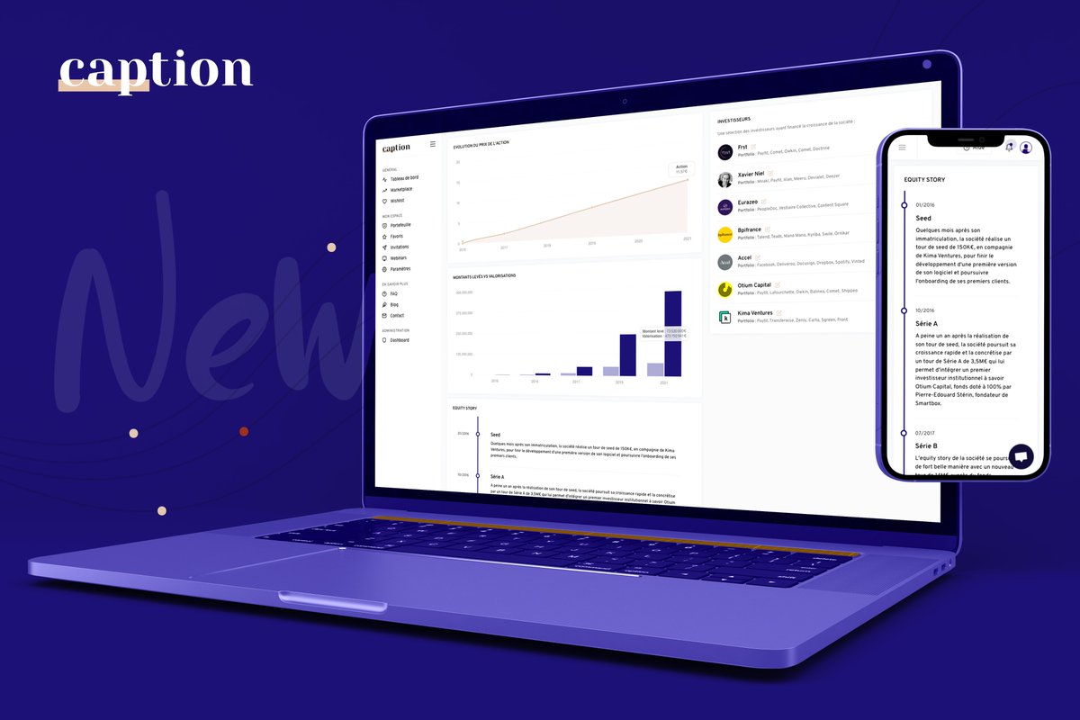 caption_market's tweet image. Nouvelle interface Equity sur Caption 🎉

Pour chaque startup, on y retrouve notamment leur (vraie 😉) valorisation, leur prix par action, leurs investisseurs (portfolio inclus), et tout ce qu'il y a à savoir sur leur equity story !