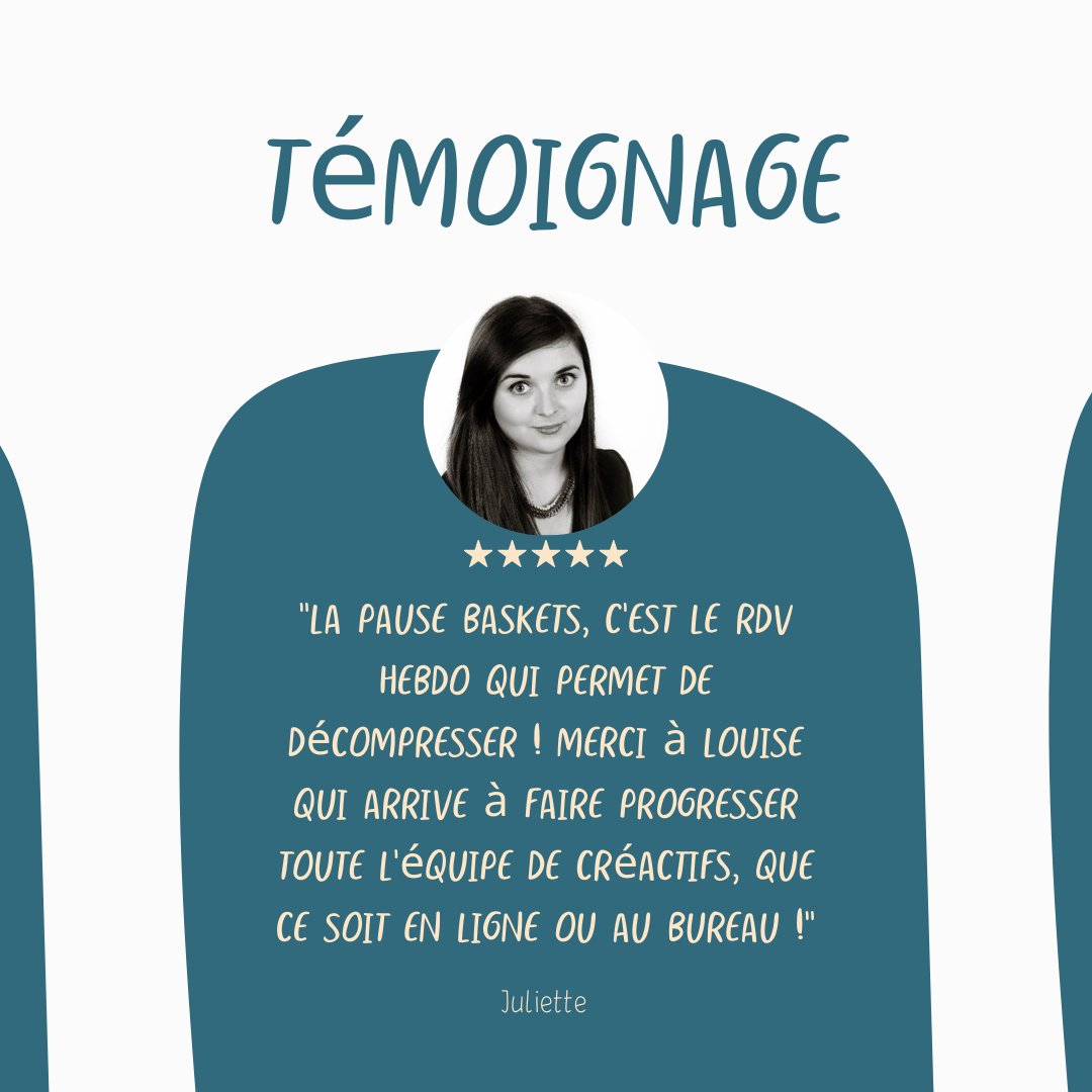 Responsable communication, Juliette est sportive depuis toujours !
Son prochain défi : passer son allure moyenne en dessous des 6'00 pour 10 kms de course à pied.
Sa coach préférée ?
“Louise !"
Son niveau de “basket” ?
Juliette est au top : la basket de Mardi Maque-Flaille ! 👏
