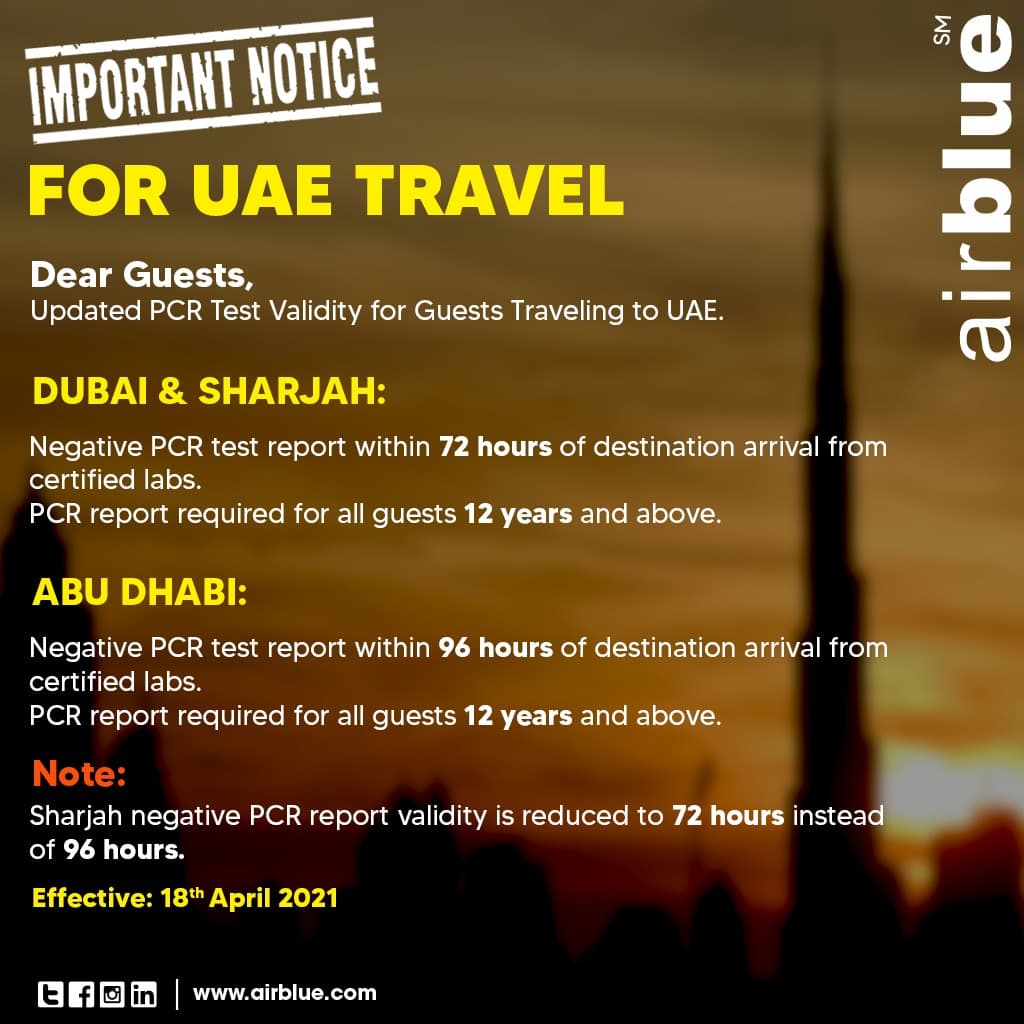 airblueairline's tweet photo. #ImportantGuidelines for our guests flying to #UAE.

For further assistance &amp; queries, call us at our helpline 111-247-258 😊

#airblueCares 💙 #airblue #InternationalTravel #Pakistan https://t.co/VuAVCvLkCf