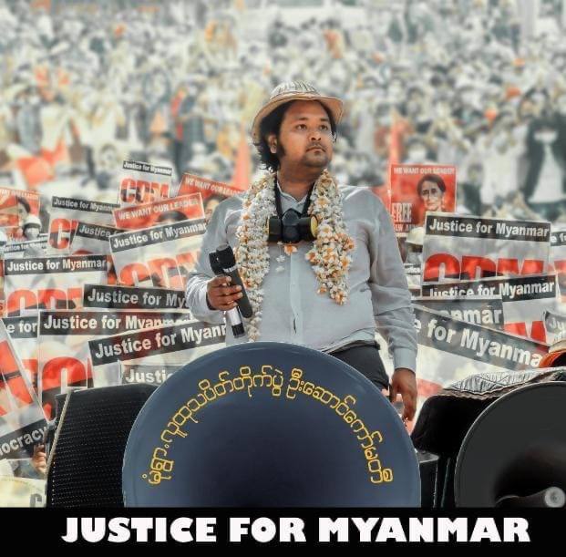 A Monywa’s democratic leader ,Ko WaiMoeNaing ,was arbitrarily abducted during the protest.
FREEDOM OF SPEECH
#Apr15Coup
#WhatsHappeningInMyanmar