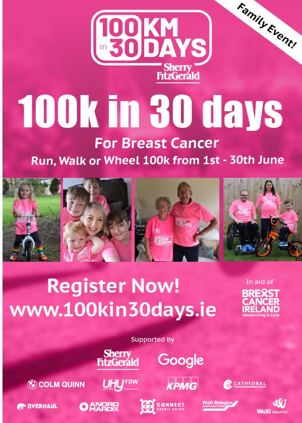 cathedrlfinance's tweet photo. We are proud to announce that we are one of the main sponsors of @100kin30days for Breast Cancer Ireland. The challenge is to run, walk or wheel 100k in the 30 days of June: https://t.co/V2iqgnQq2v

#100kin30Days #PinkArmy #CathedralFinancialConsultants
#LouthChat https://t.co/T4LG9ZVZxD