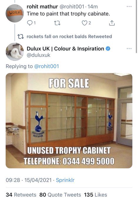 This morning Spurs announced a new sponsorship deal with Dulux, the admin of the Dulux Twitter account then decided to go on a one man mission to destroy Spurs. 😭😂😭