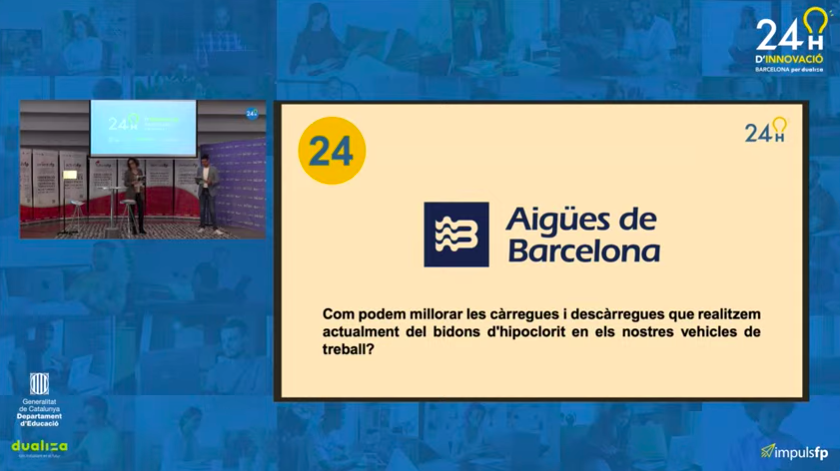 🗣️Presentem el nostre repte al '24h d'Innovació Barcelona'.

➡️ 200 alumnes, 24 equips, 24 hores i 24 reptes.

#24ImpulsFP #FormacióProfessional

Ho pots seguir en directe a ➡️ sites.google.com/xtec.cat/24hem…