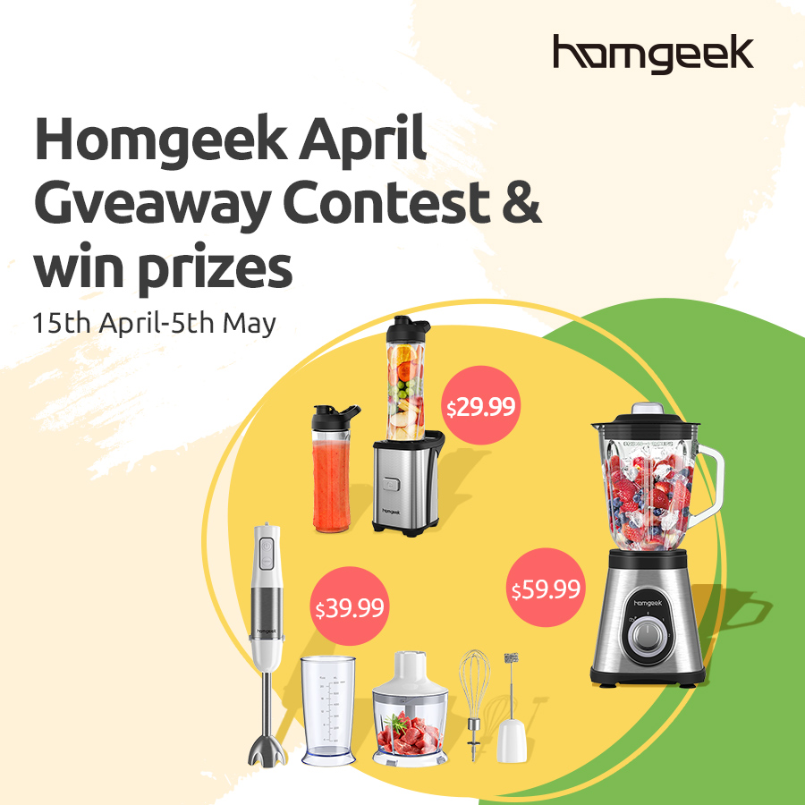 Homgeek's tweet photo. 🥰Homgeek April Giveaway Contest begins
🧐Six Homgeek Prizes of April Giveaway  is here
Enter Here: https://t.co/p9dggjwRKA...
The more entries you have completed, the bigger chance to win the giveaway
GOOD LUCK!
#competition  #giveaway  #contest #giveawaycontest https://t.co/IWE3Mcols7