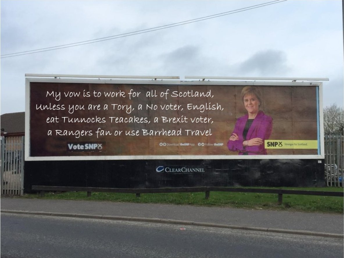 The latest SNP election campaign billboard has appeared this morning outside Stirling &amp; it's a cracker.