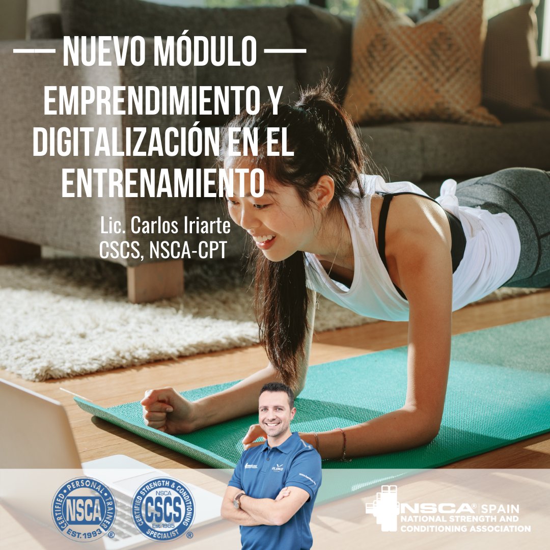¡ES TU OPORTUNIDAD! 💪 cursos.nsca.es/course/curso-v…
Accede al 🆕 Curso de Preparación para el Examen NSCA-CPT y  MEJORA TU FORMACIÓN:

▪Emprendimiento y digitalización en el entrenamiento 🎓 <a href="/IriarteOlalla/">Carlos Iriarte</a> 
▪Gestión de tu marca personal en RRSS 
🎓 <a href="/Letipelegrin/">Leti Pelegrín</a>