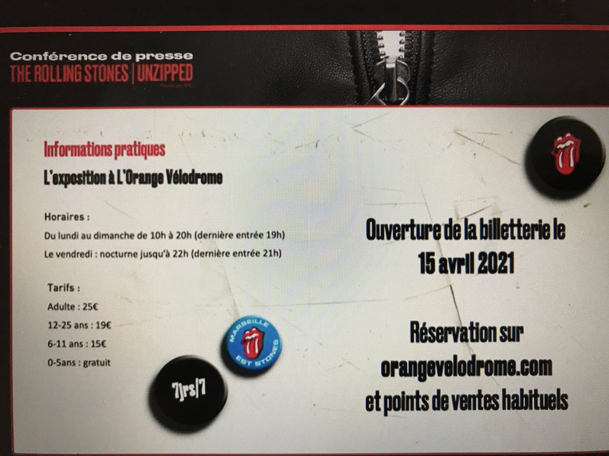 eric_cornet's tweet photo. Les @RollingStones (modèle expo) déboulent en France. A partir du 10 juin au @orangevelodrome de Marseille. https://t.co/VhF4N0uGoK