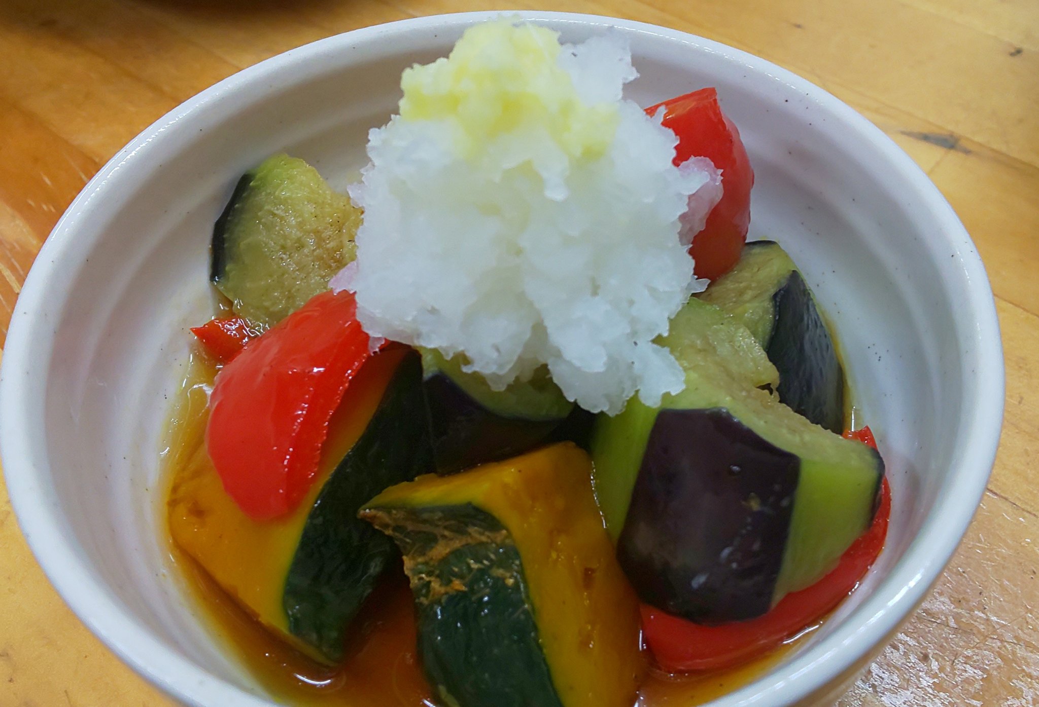 こんこ屋 店主のつぶやき 行田店オープンまで時間がありません 焦ってます 今日の試作 茄子とかぼちゃの揚げ浸し うどん屋 武蔵野うどん うどん好き 呑めるうどん屋 行田飲食店 行田居酒屋 行田定食屋 行田新店 おばんざい 食べ歩き 晩酌