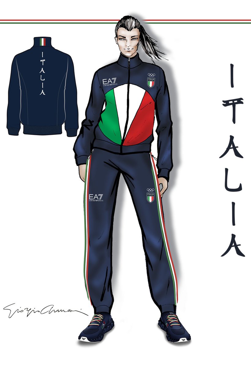 8th_month's tweet photo. こちらはジョルジオ・アルマーニ(エンポリオ・アルマーニ)がデザインしたイタリアの東京オリンピック公式ユニフォーム。
https://t.co/p6L1RHBa5R https://t.co/pmsGPAnytn