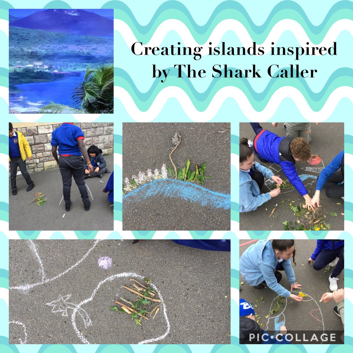 HTPSMiss_Martin's tweet photo. We started reading our new novel this week and we are so excited already. Here are our representations of an island inspired by the setting of The Shark Caller by @ZillahBethell. We can’t wait to find out who will arrive on the island later @HTPSchool https://t.co/dLW6RPQnxI