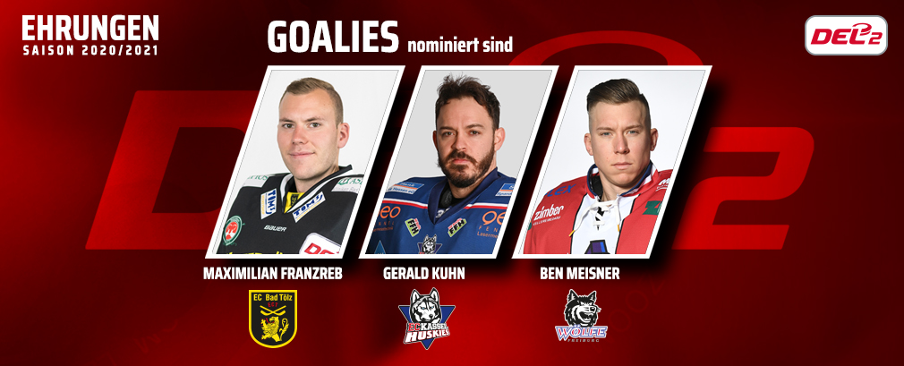 Bei den besten #DEL2-Akteuren sind jetzt die Torhüter im Fokus. Die Top3 sind: Maximilian Franzreb (<a href="/toelzerloewen/">Tölzer Löwen</a>), Gerald Kuhn (<a href="/ECKASSELHUSKIES/">EC Kassel Huskies</a>) und Ben Meisner (<a href="/EHC_Freiburg/">EHC Freiburg</a>). Nur einer wird der „Torhüter des Jahres“ werden. t1p.de/2fzl
📸M.Vogel/ JMD / A.Keller