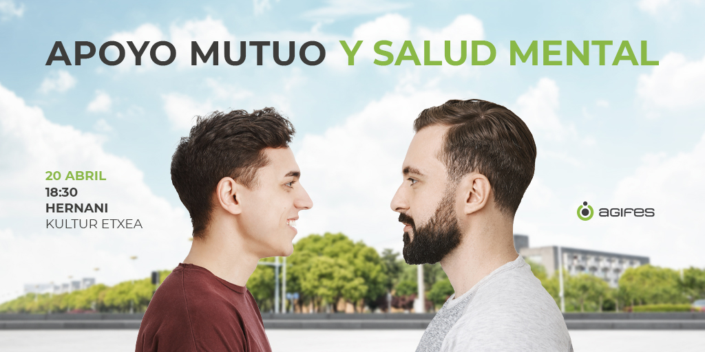 #Charla | Apoyo mutuo y salud mental
➖ Fecha: 20 de abril, martes
➖ Lugar: Hernani. Casa de cultura
➖ Hora: 18:30h
➖ Imparte: Mikel Merino, agente de apoyo mutuo de Agifes
*Plazas limitadas
ℹ bit.ly/3mMcIm6