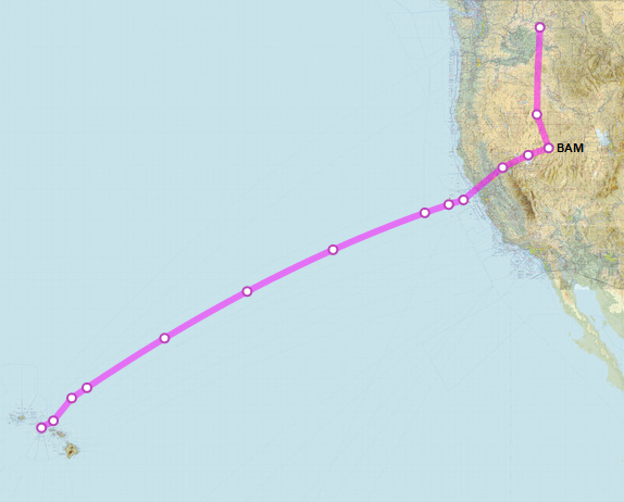 SirListenalot's tweet photo. [14/2215z] #KC135 #AE0143 58-0035 as #ADOBE61 en route Fairchild - Honolulu in the block FL240-260 dragging "something"... #CW429 https://t.co/LZDIY9sqWm