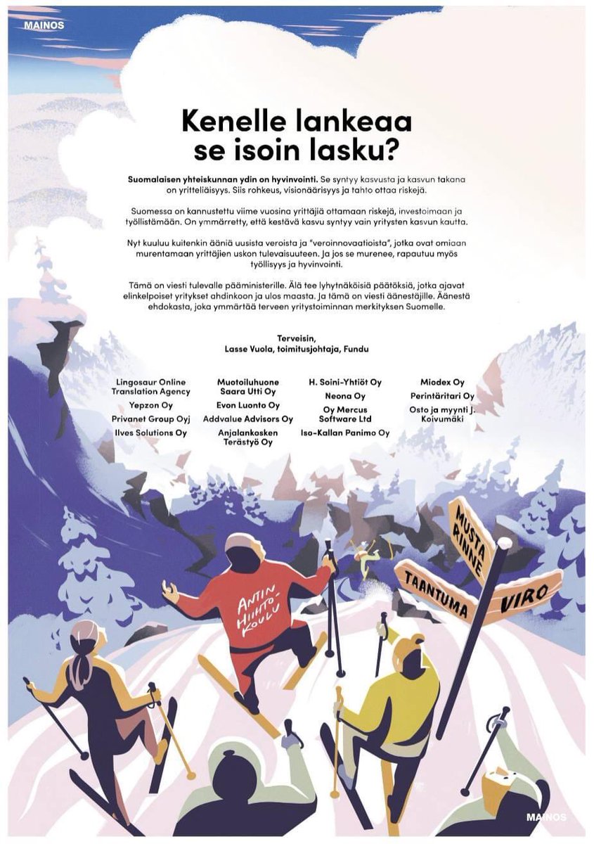 Tämän torstain tbt (vaalit 2019) on yhä monelta osin ajankohtainen. Etenkin näin kuntavaalikeväänä. On ymmärrettävä ja noteerattava terveen yritystoiminnan merkitys Suomelle. #kuntavaalit2021
