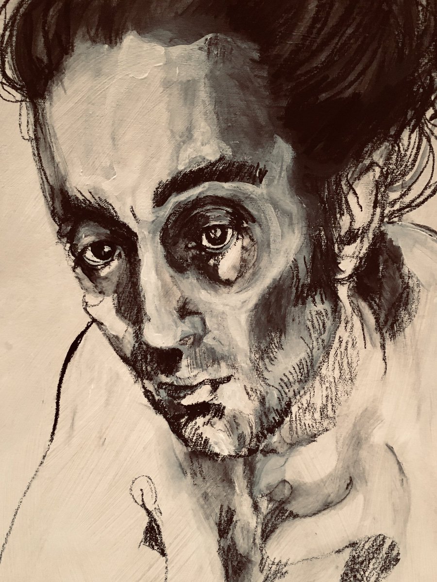 bearprintstudio's tweet image. Oil on gesso board