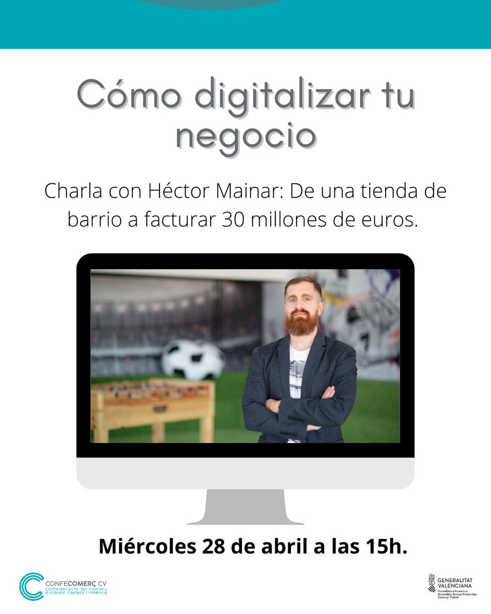 WEBINAR: <a href="/futbolemotion/">Fútbol Emotion</a>: De tienda de barrio a facturar 30 millones de euros.
📆 Miércoles, 28 abril🕒15:00 h.
🎯Plazas limitadas
Inscripciones: us02web.zoom.us/meeting/regist…