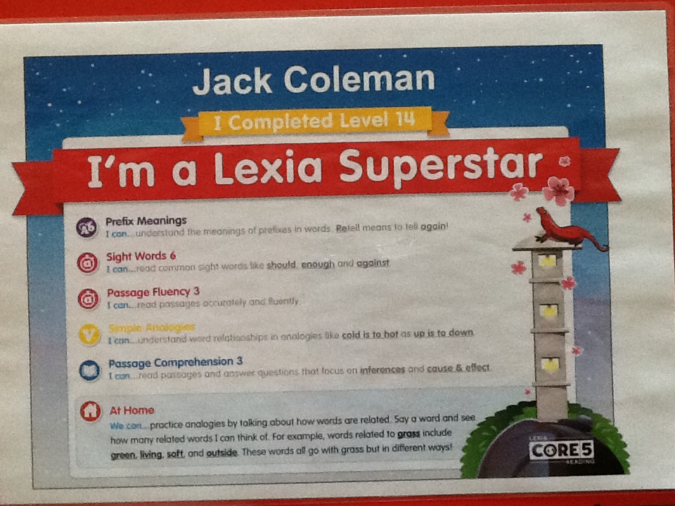 ClassJ7MrsJones's tweet photo. Da iawn, Jack! You have completed your #Lexia Level 14! 🥳🌠 https://t.co/cOGGetJre2
