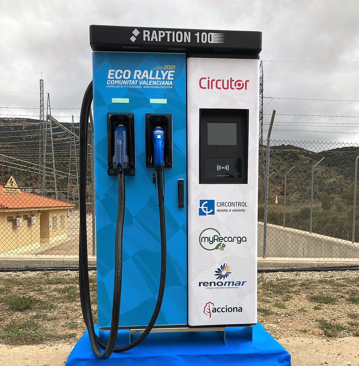 circutor's tweet image. ¡Los #RAPTION100 ya están funcionando en la #EstaciónEléctrica de #Renomar (#Morella), listos para el inicio del #EcoRallye de la #ComunitatValenciana!