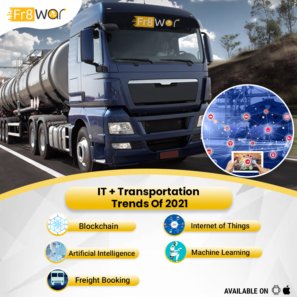 Fr8warTech's tweet image. Here are some IT + Transportation trends of 2021. Book Freight trucks online with Fr8War.com. Go to fr8war.com to know more.
#Fr8War #Logistics #Transportation #Trucking #Supplychain #Freight #Technology #LogisticsSolutions #Transport #Shipping  #IT