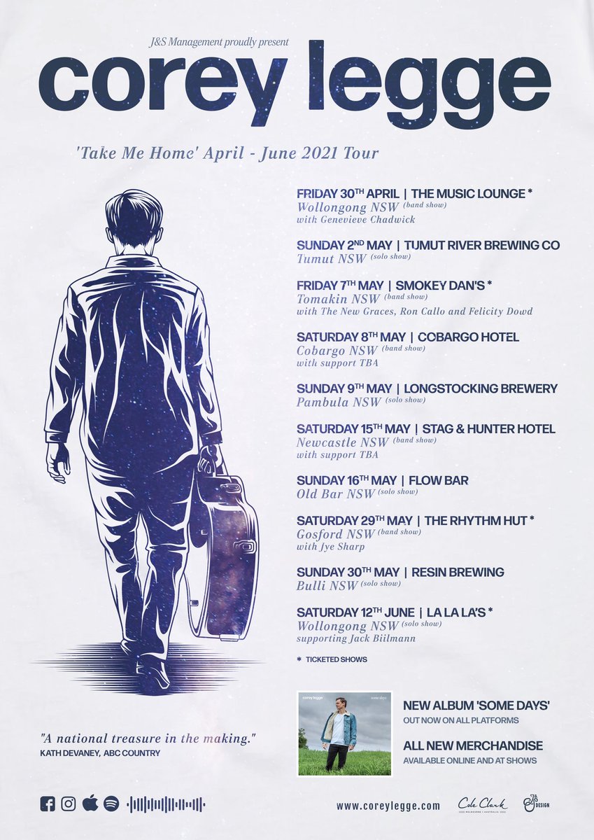 On tour this April, May &amp; June to launch my brand new merchandise range! 🎵

Poster by J&amp;S Design
Endorsed by <a href="/coleclarkgtrs/">Cole Clark Guitars</a> 

#tour #poster #music #australia #altcountry #americana #rock #folk #singersongwriter #solo #acoustic #band #gig #merchandise #merch