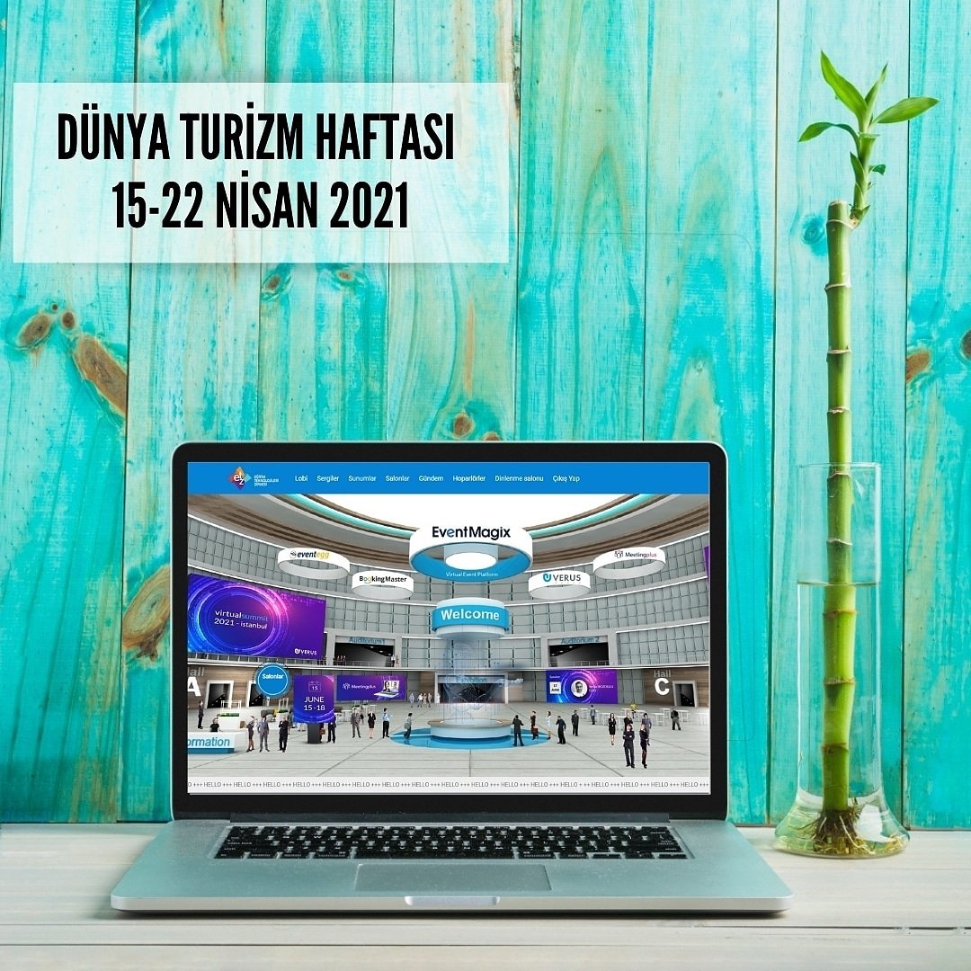 Verusgrp's tweet photo. Turizm sadece tatil değil. Şimdi sanal etkinlik platformumuz Eventmagix sayesinde turizmin en önemli dallarından kongre turizmi de tüm hızıyla devam edebiliyor.

Dünya Turizm Haftası sektörün tüm paydaşlarına kutlu olsun.

#verusgrp #eventmagix  #eventtechnology #turizmhaftası https://t.co/IDYZvL3W9M