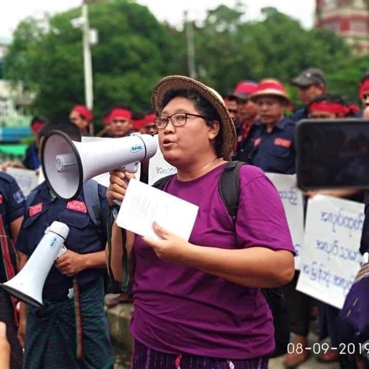Solidarity Trade Union of Myanmar (STUM)’s director Mrs. Myo Aye has been illegally abducted by Military &amp; she has been working for affairs of workers. #WhatsHappeningInMyanmar
#Apr15Coup
