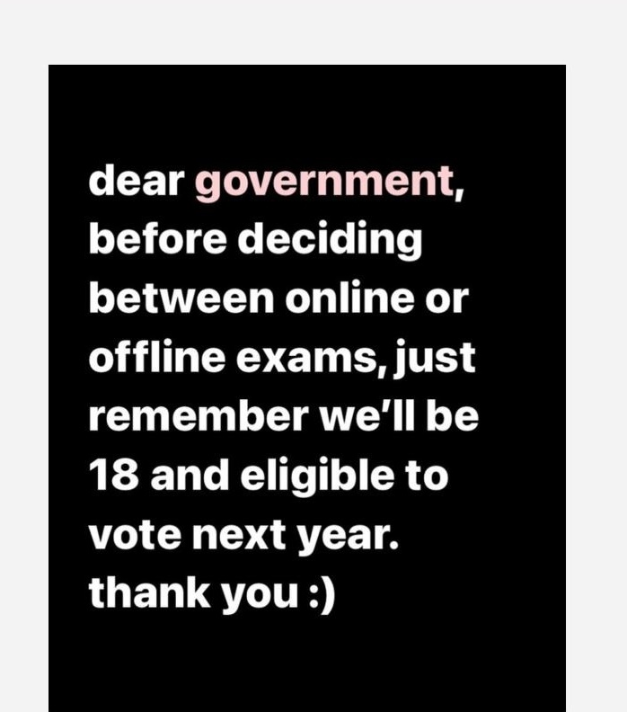 its_anika00's tweet photo. Exams are more important than students life????? 
#cancelstateboardexams2021 
#canceltbseexam2021 
#NoVaccineNoExam 

@RatanLalNath1 
@BjpBiplab 
@tripura_cmo https://t.co/qoAY2NQK1W