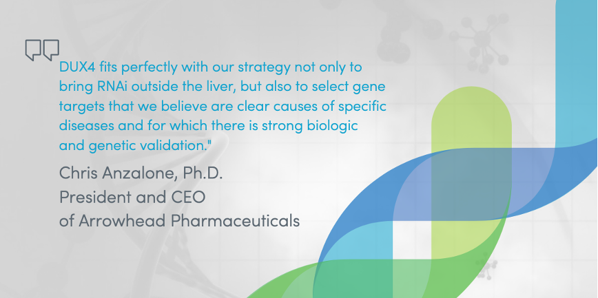 ArrowheadPharma's tweet photo. Today we announced ARO-DUX4, $ARWR’s first muscle targeted investigational #RNAi therapeutic candidate to use our proprietary TRiM™ platform, as a potential treatment for patients w/ facioscapulohumeral muscular dystrophy (#FSHD). Read our press release: https://t.co/MoxhpItxIY https://t.co/Rl76LQK51h