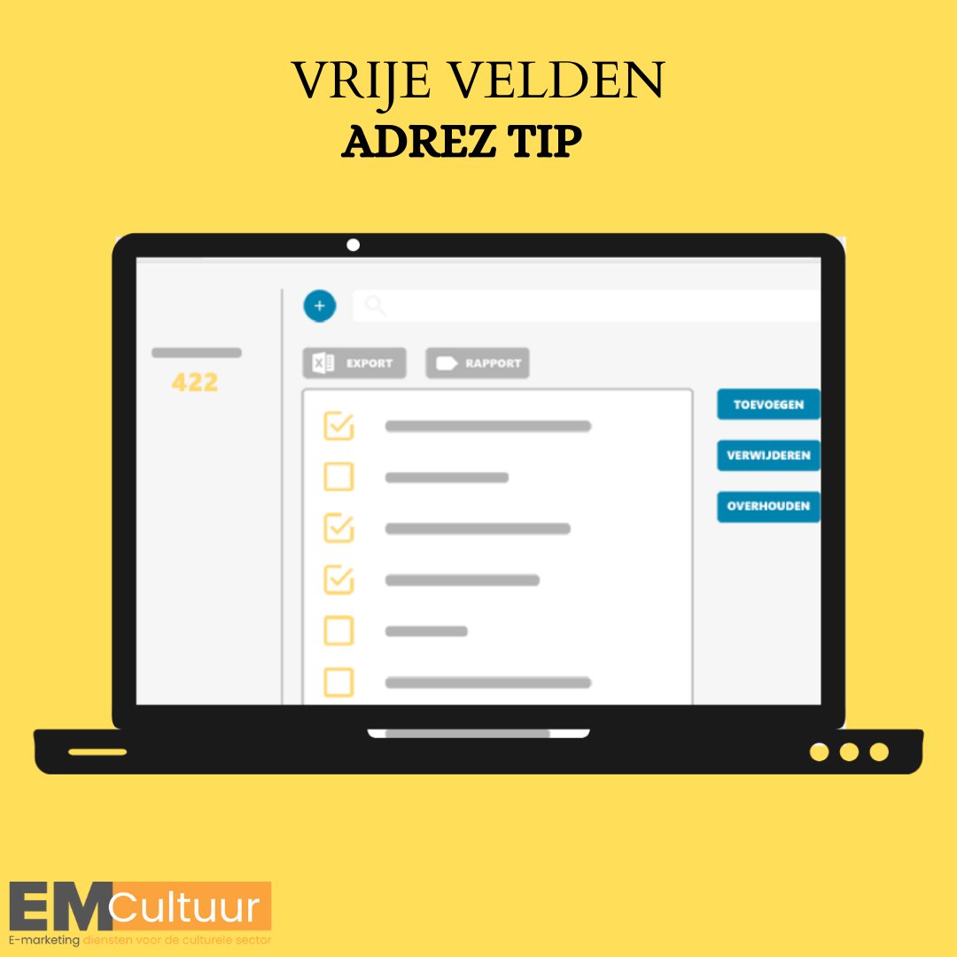 De tweede tip voor de AdreZ gebruikers gaat over de vrije velden in AdreZ. Want wat zijn vrije velden? Wanneer gebruik je een selectiecode en wanneer een vrij veld? Lees alles over de vrije velden in EM-Tips 12. 🖇 
ap.lc/DQ7oi