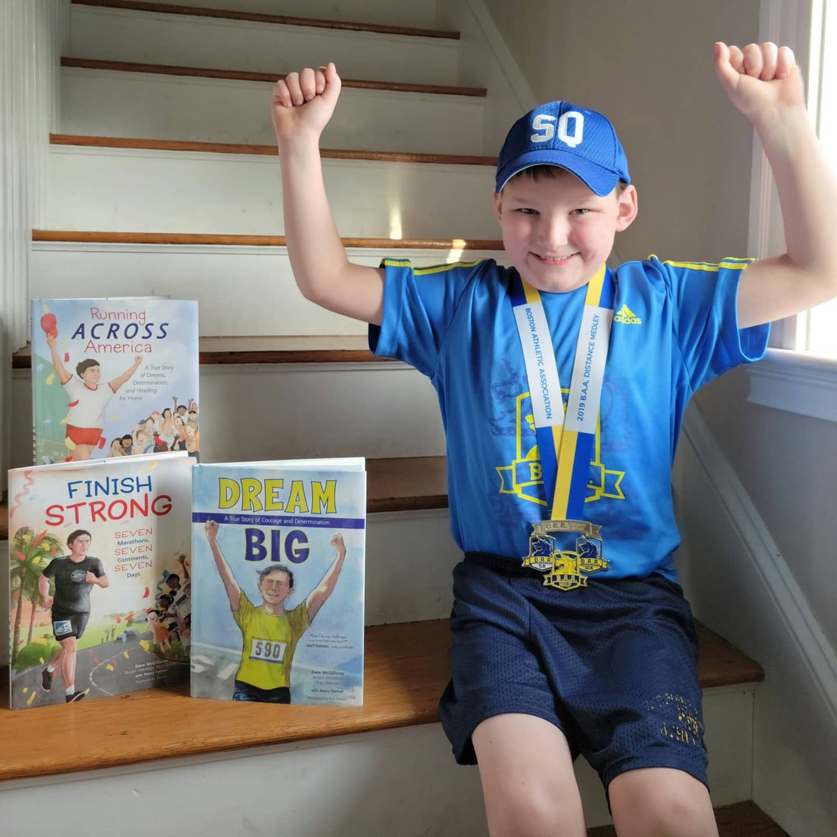 MumaNeedsAMin's tweet photo. @DMSE Hi Dave, this is Ryan, he's been reading Running Across America to his 2nd grade classmates when time allows in their virtual classroom and he picked you to dress up as for Character Day today! Thanks for being an awesome influence!💙💛 https://t.co/ZhwYOwsMEg