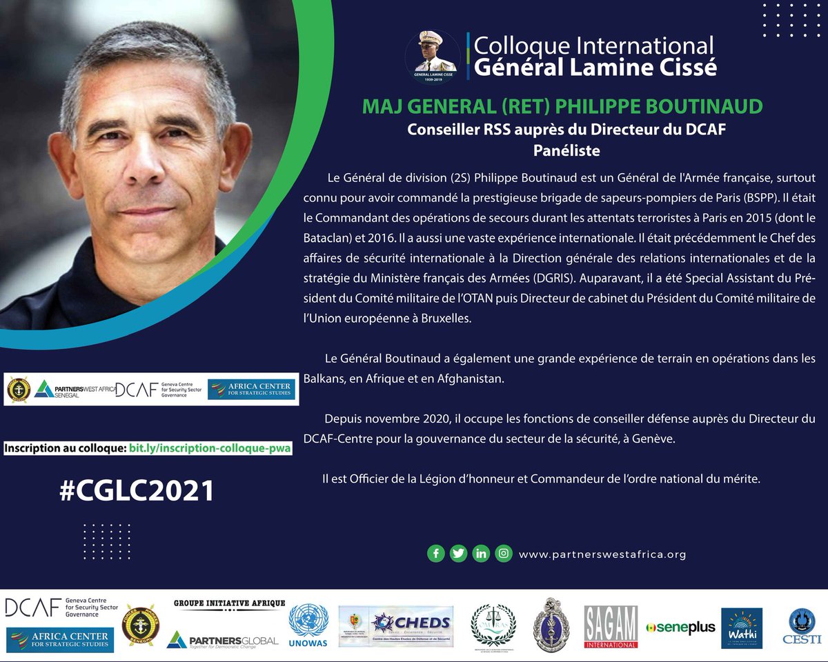 PWA_Senegal's tweet photo. JOURNÉE DE RECONNAISSANCE ET D’HOMMAGE À LA MÉMOIRE DU GÉNÉRAL LAMINE CISSE le 16 Avril 2021
—
Panel 5: Collaboration au sein des FDS et relations civilo-militaires pour une meilleure gestion de la sécurité dans l’espace soudano-sahélien 👇🏾

#CGLC2021 https://t.co/TmcYVbztax