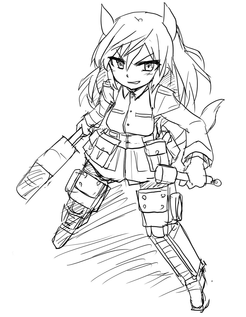 アウロラさん陸戦絵ラフ。 