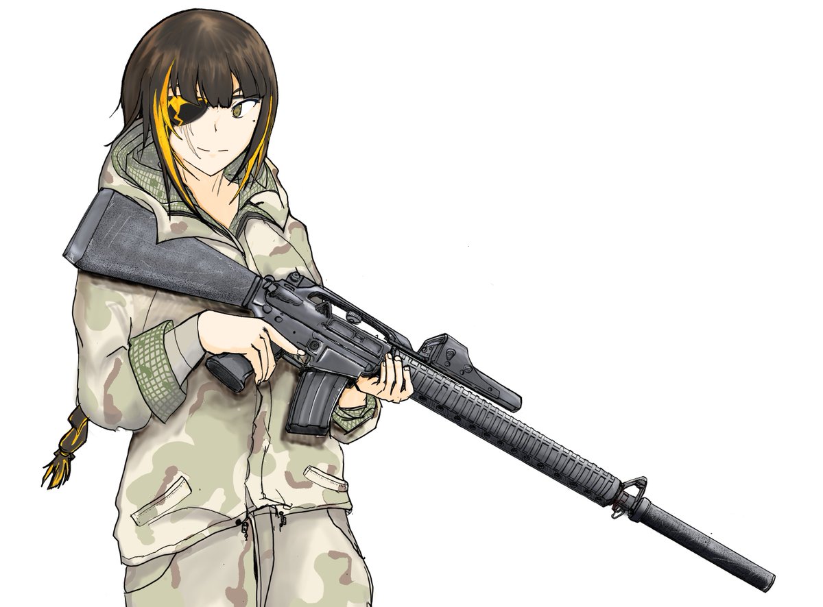 女の子に銃持たせるの好きゾ スナイパーのイラスト