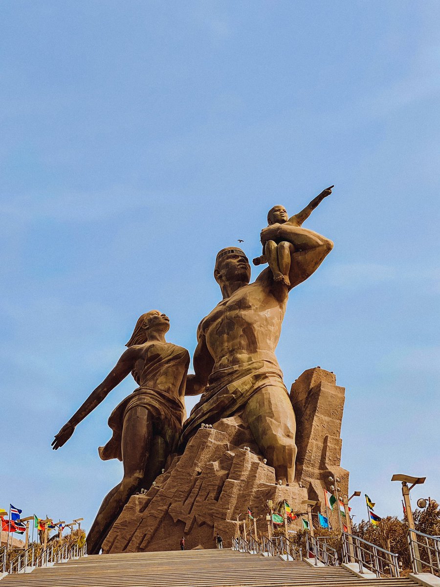 The tallest statue in Africa: The African Renaissance Monument. 171 feets of Copper, built by a North Korean company.