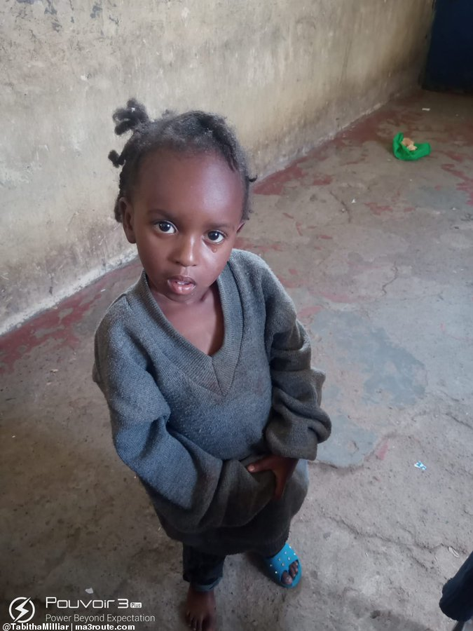 a3Route's tweet photo. 20:14 Currently at huruma Police station she says she is called shiro na hio ndo anajua pekee yake kindly circulate tupate wazazi wake

Lets help re-unite her with her parents .....  https://t.co/30oW0H1trp via @TabithaMilliar