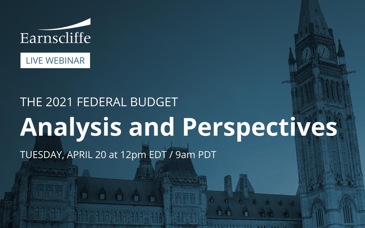 Join our team of Earnscliffe Principals, <a href="/brittneykerr_/">Brittney Kerr</a>, <a href="/ealboim/">Elly Alboim</a>, <a href="/RickAnderson/">Rick Anderson 🇨🇦🇪🇺🇺🇦🇮🇱</a>, <a href="/ShakChambers/">Shakir Chambers</a> and moderator <a href="/allangregg/">allan gregg</a>, for our analysis and review of the 2021 Federal Budget next Tuesday, April 20.

Register now: bit.ly/3wX89K9
 
#cdnpoli #federalbudget #webinar