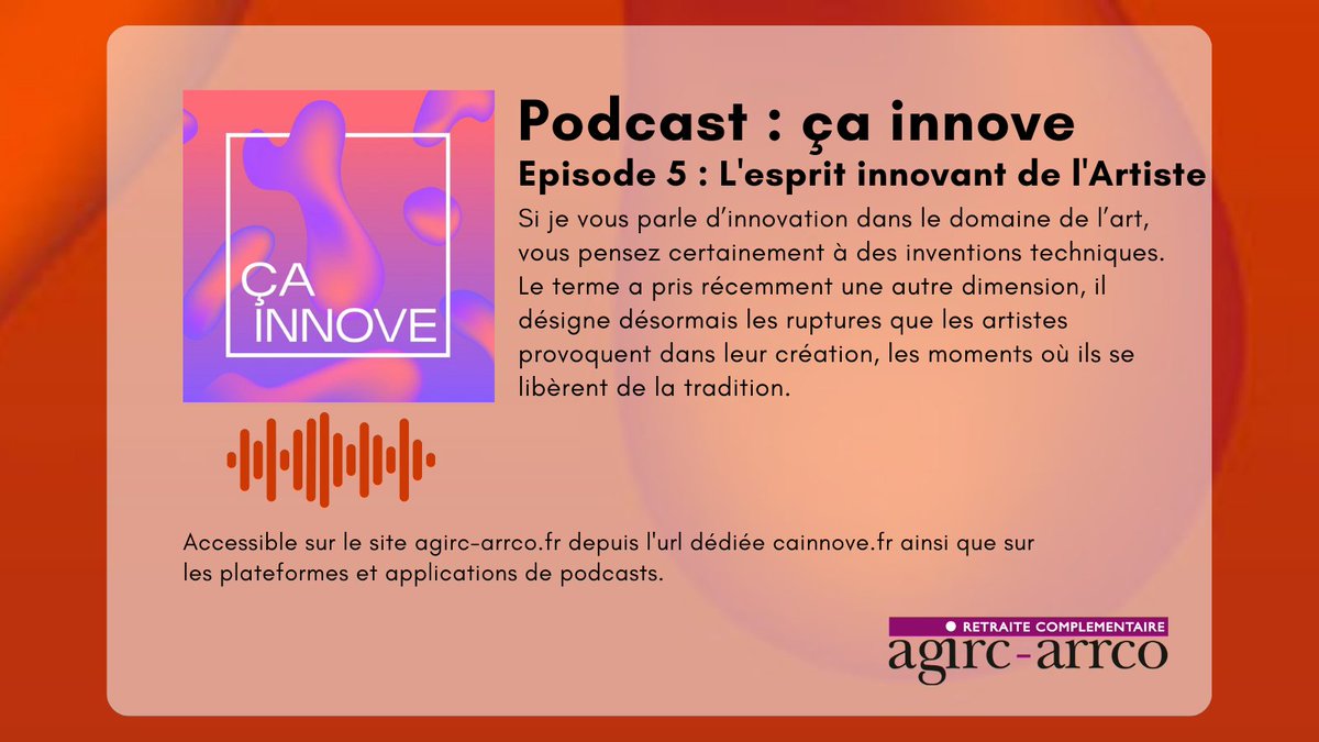 AgircArrco's tweet image. #JournéeMondialeDeLArt  Ecoutons un épisode du #podcast 📻 #ÇaInnove  consacré  à l’innovation dans le domaine de l’art. 
Au micro:  @Olivier_Esmiol du @GroupeAudiens, sur la fondation Audiens Générations, dédiée à l'art  @HomereJenn
 
ECOUTER l'épisode ▶️ow.ly/onMO50EpxgN