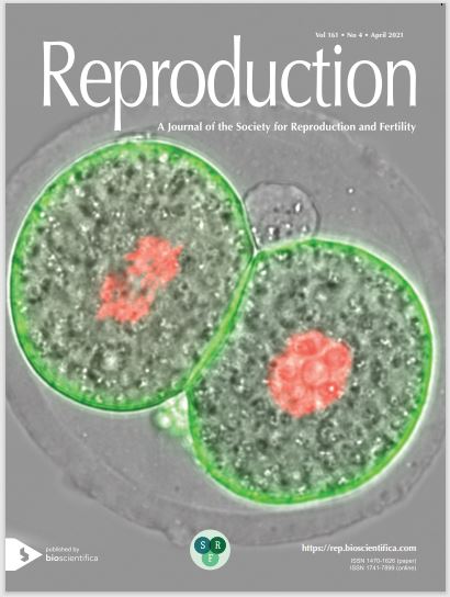 Happy to see one of our (<a href="/paim_lia/">Lia Paim</a> and <a href="/Adelaide_Allais/">Adélaïde Allais</a>) embryo generated in <a href="/CRCHUM/">Centre de recherche du CHUM</a> Eggs' lab in <a href="/ReprodJournal/">Reproduction journal</a> cover