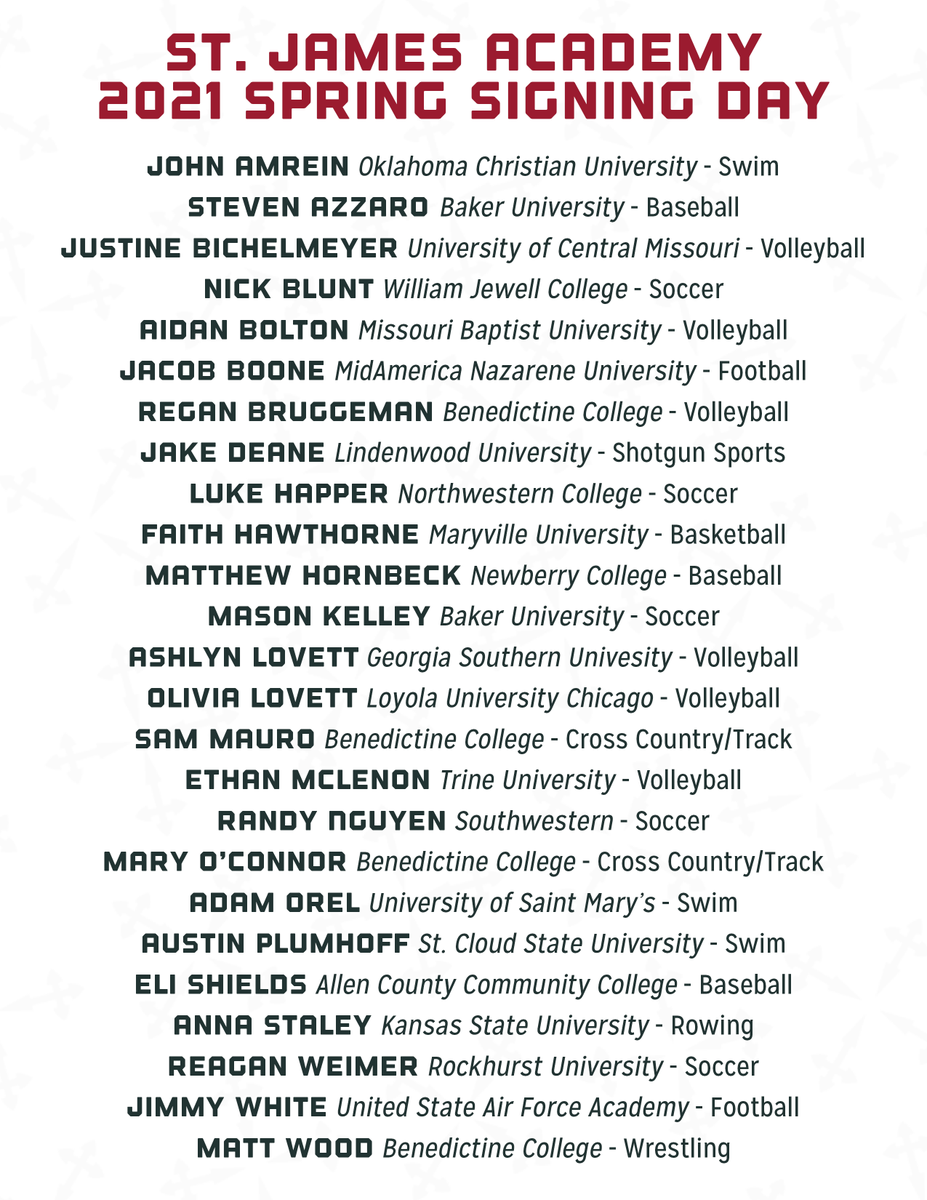 SJA_Gameday's tweet photo. Excited to see these incredible athletes continue playing at the collegiate level! ⚡️

#sjathunder #heholdstomorrow #collegeathlete #ekl https://t.co/OVvFJaqFMY