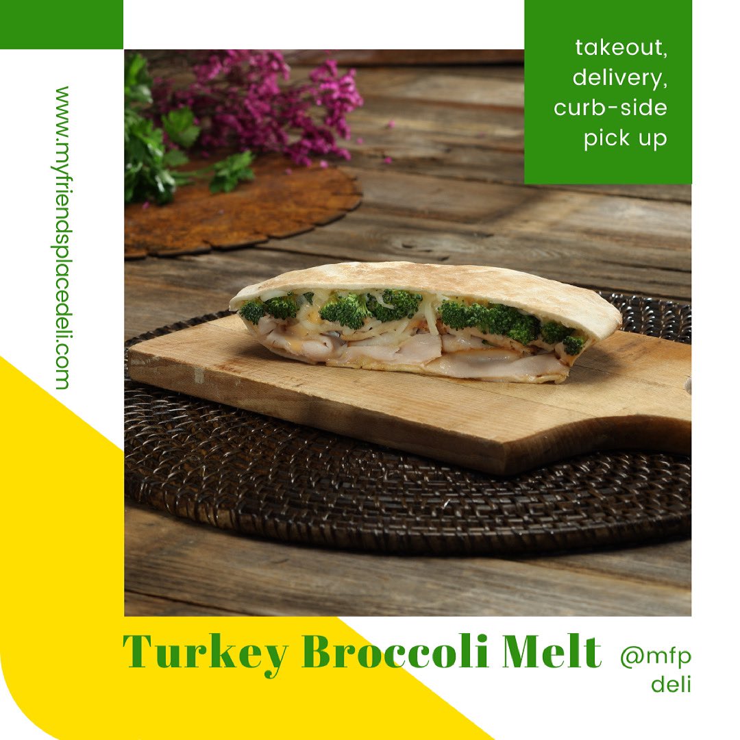 MFPFran's tweet image. Try this warm and melty Turkey Broccoli Melt 🥦 on your next order. Now offering takeout, delivery and curb-side pick up

#myfriendsplacedeli #ATLANTAeats #hotmelts