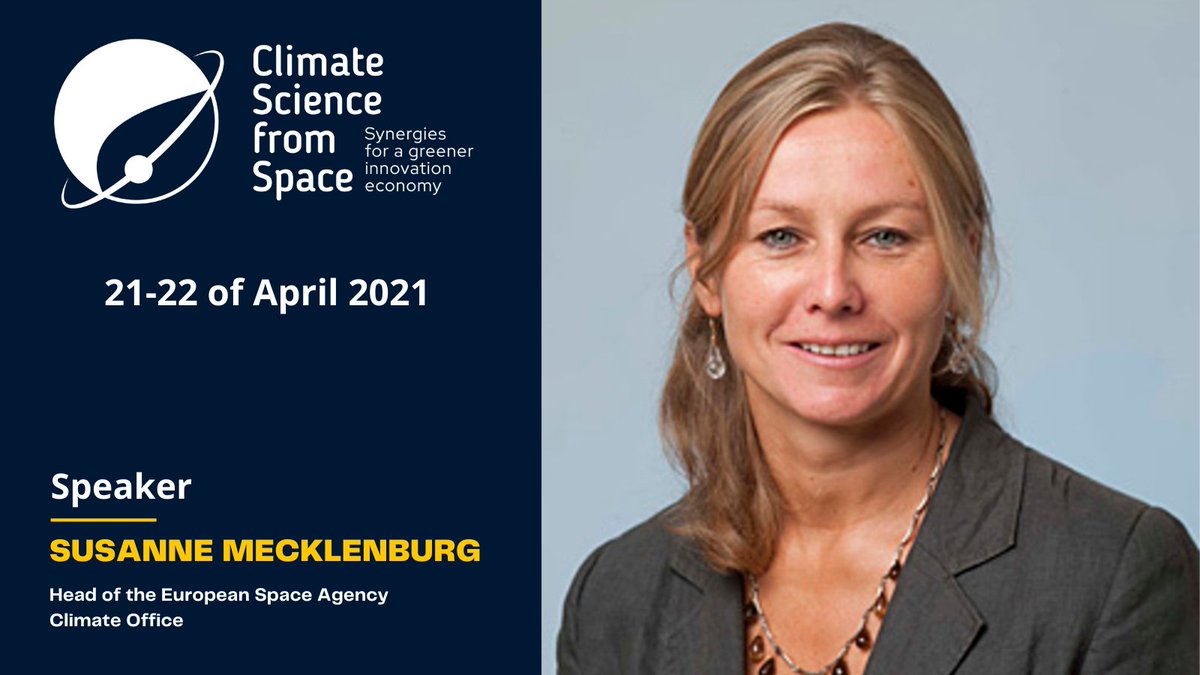 CSS_Conference's tweet image. Susanne Mecklenburg, Head of the @esaclimate will join us on the next 21st of April.
Looking forward for her presentation on ESA's #ClimateChange Initiative: supporting climate science from space 🚀🛰️
Interested? Register now👉climatesciencespace.eu
#EUSpace #ClimateScienceSpace