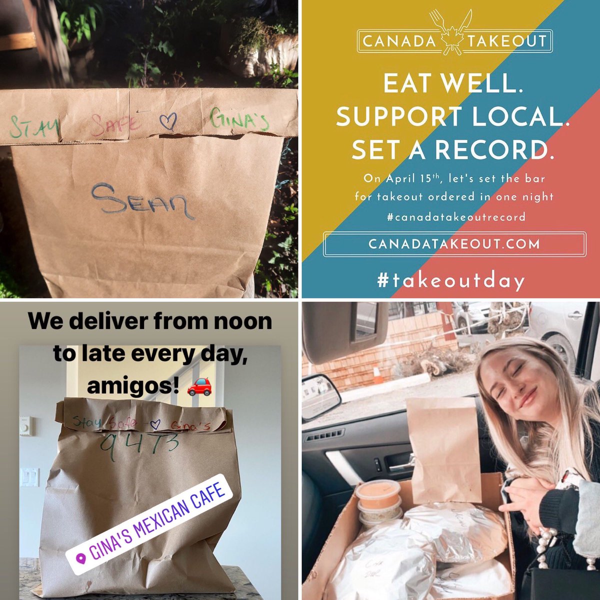 TODAY Thurs April 15, @canadatakeout challenging everyone in #Canada to support fav restaurants by ordering #takeout! 🌯 Upload #takeoutfood receipt to their website to support: woobox.com/he6qsu Open 12-8ish Visit ginasmexicancafe.ca for take-out/delivery #Nanaimo