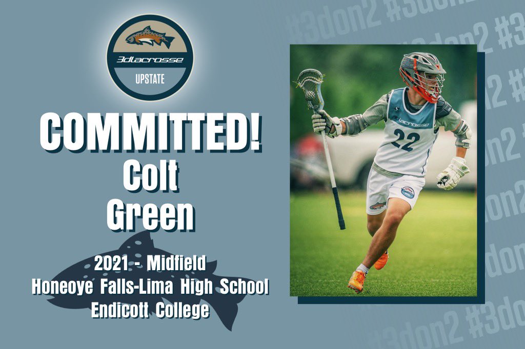 3dUpstate's tweet photo. Congratulations to Colt Green ‘21 (Honeoye Falls-Lima, HS) on his recent commitment to attend Endicott College!! 🔥🔥
@3dLacrosse @EndicottMLAX @ColtGreen9 
#3dFamily #3don2 #3ddifference https://t.co/9RpkHcQfwx
