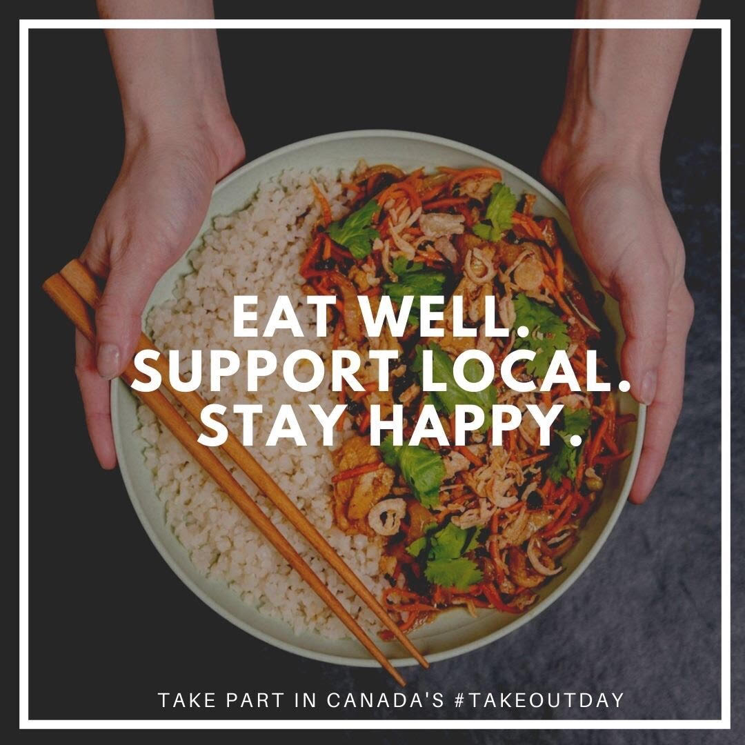 Today is national #takeoutday! Whatever your craving may be, get the satisfaction you need by ordering in from one of our fabulous vendors. Eat well, support local, and help to set the #canadatakeout record! 💪 For more info visit @canadatakeout 🍽️