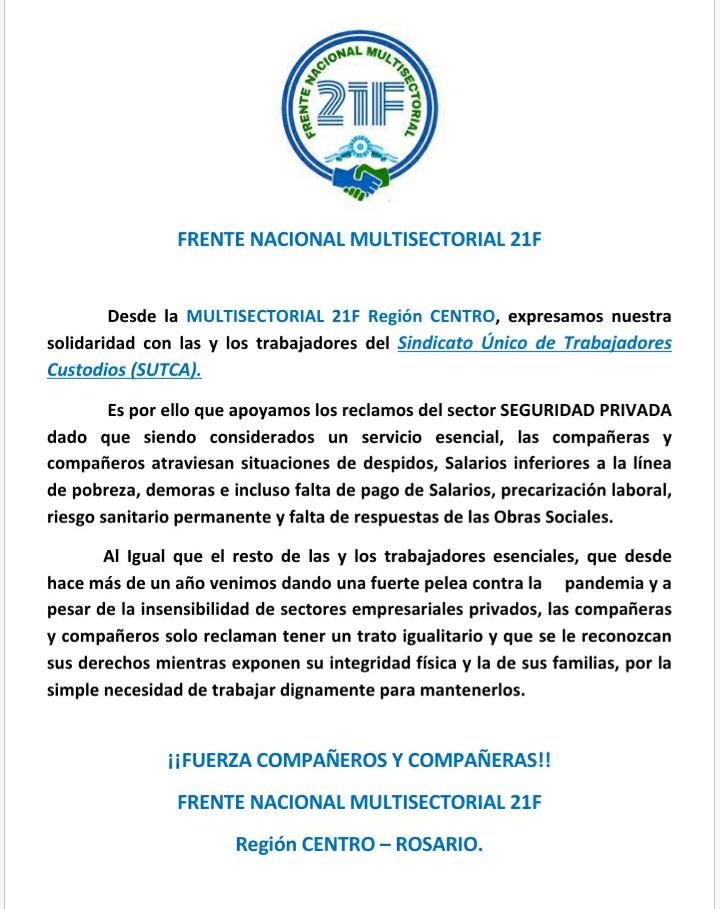 Chris_Lopez_Ok's tweet photo. @LosCustodios adhesiones contundentes de todo el pais la #Multisectorial21F de #Rosario hace llegar su apoyó para todos los trabajadores del sector ,@21_nacional ,@21fComuna @21FRegionCap ,@2Corrientesok @BienComun_ ,@gustavoveraok @pablomoyano_ok,@hugoamoyano @cgt_camioneros https://t.co/dUPMhsOeMp