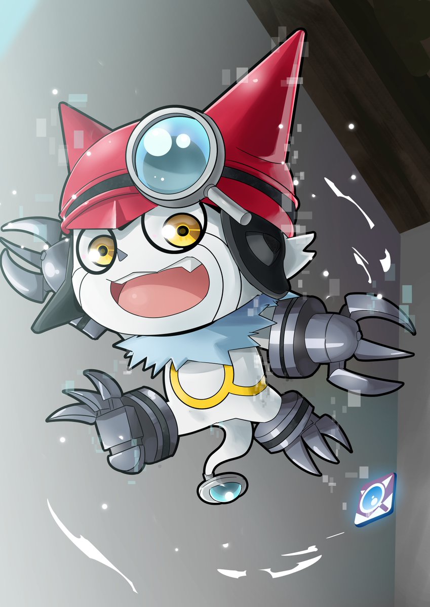 Antes de empezar a pintar, dejo una imagen con los colores simples tipo anime para ver como esta, a veces cambia mucho de un resultado a otro, pero como #gatchmon es simple no lo hace tanto ;)
#Digimon #appmon #digitalart