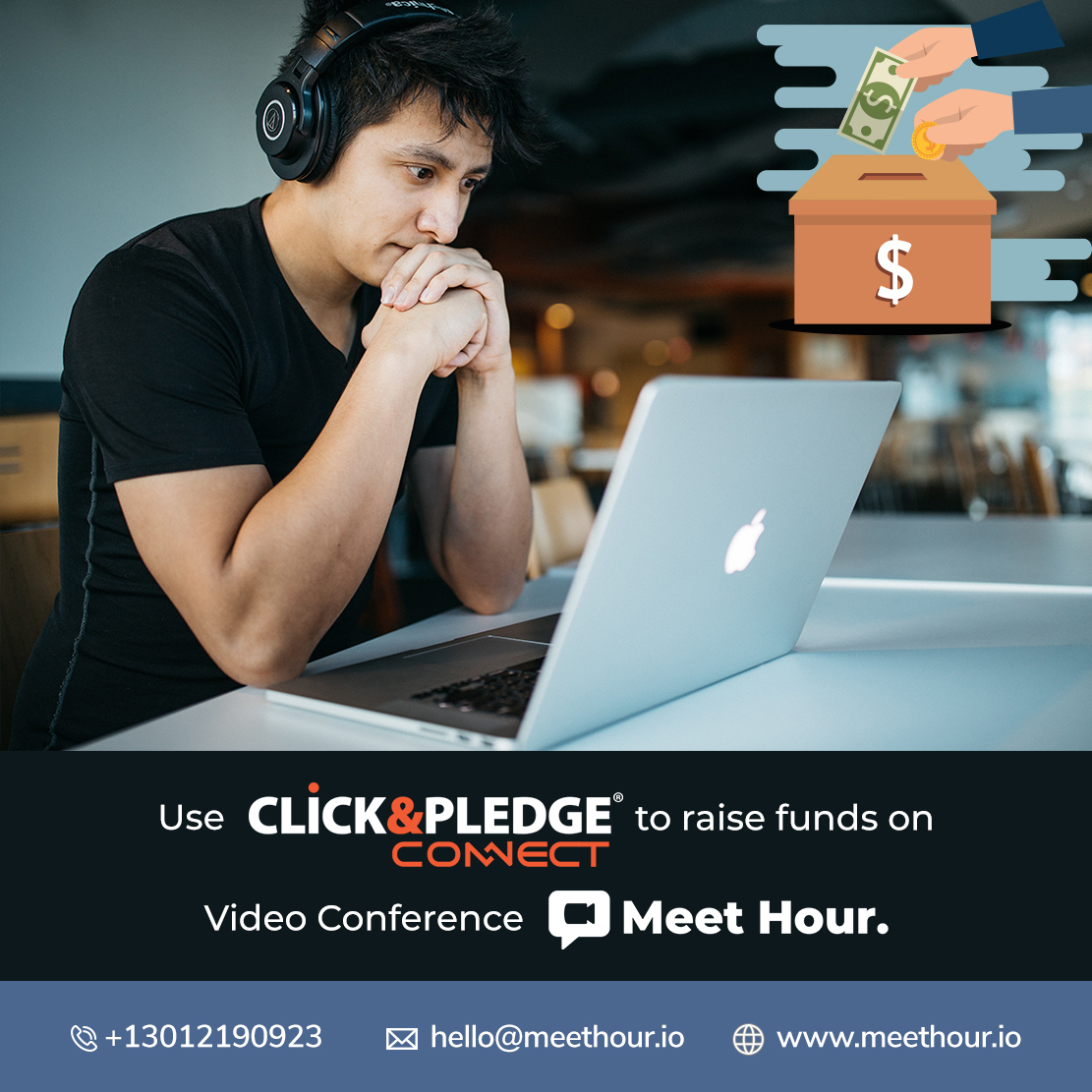 MeetHourApp's tweet image. Use @ClickandPledge Connect to Raise funds over Meet Hour Video Conference Call.
For more details - visit meethour.io
#fundraising #clickandpledge #connect #donations @clickandpledge  #donate #conferencecall #meethour #socialdistancing #entrepreneur #conferencecall